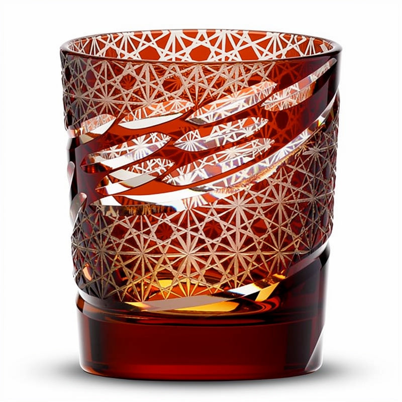 Ruby Grid Whiskey Glass