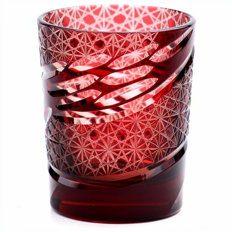 Ruby Grid Whiskey Glass