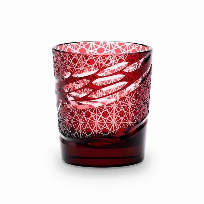 Ruby Grid Whiskey Glass
