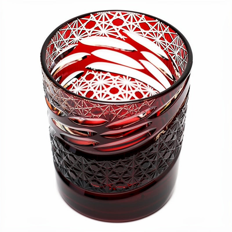 Ruby Grid Whiskey Glass