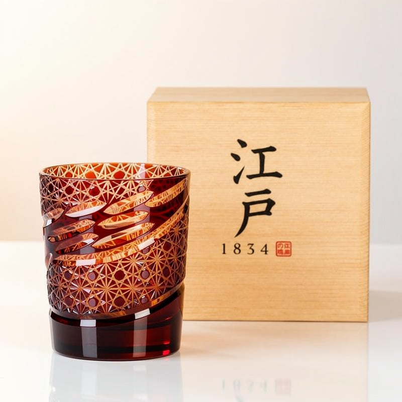 Ruby Grid Whiskey Glass