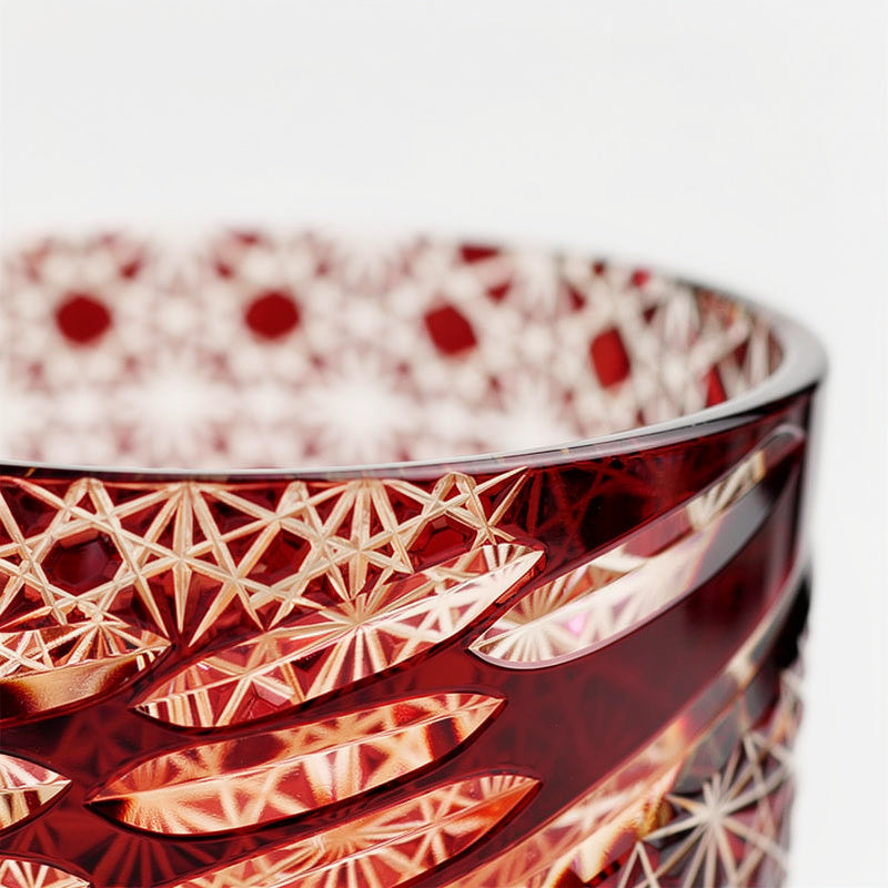 Ruby Grid Whiskey Glass