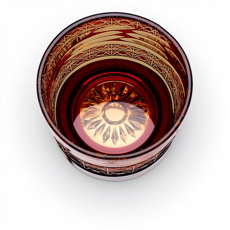 Ruby Grid Whiskey Glass