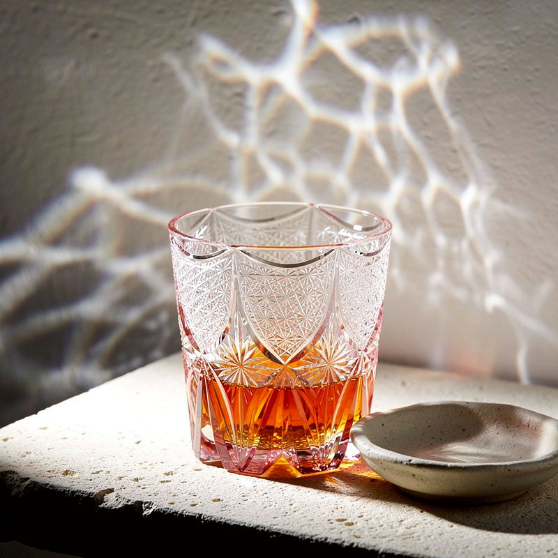 Ruby Kiku-tsunagi Kage Whiskey Glass