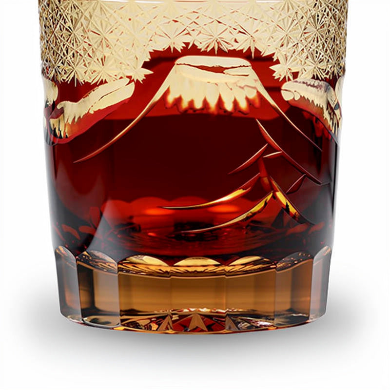 Ruby Asa-no-ha Mountain Glass Whiskey Glass