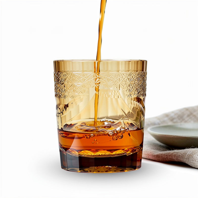 Ruby Asa-no-ha Mountain Glass Whiskey Glass