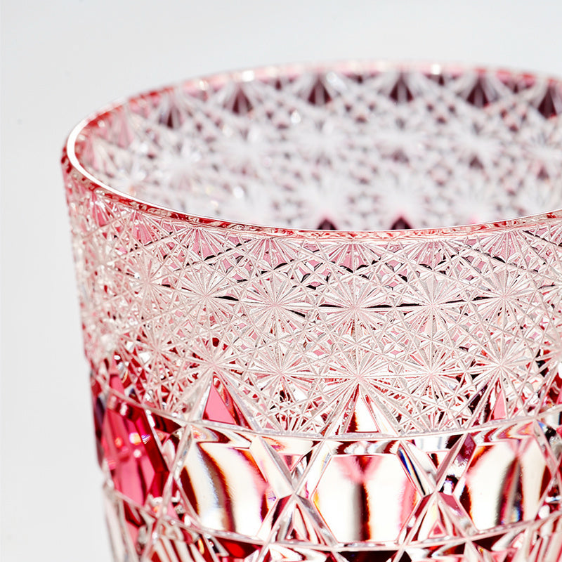 Ruby Night Water Whiskey Glass, rim and interior view