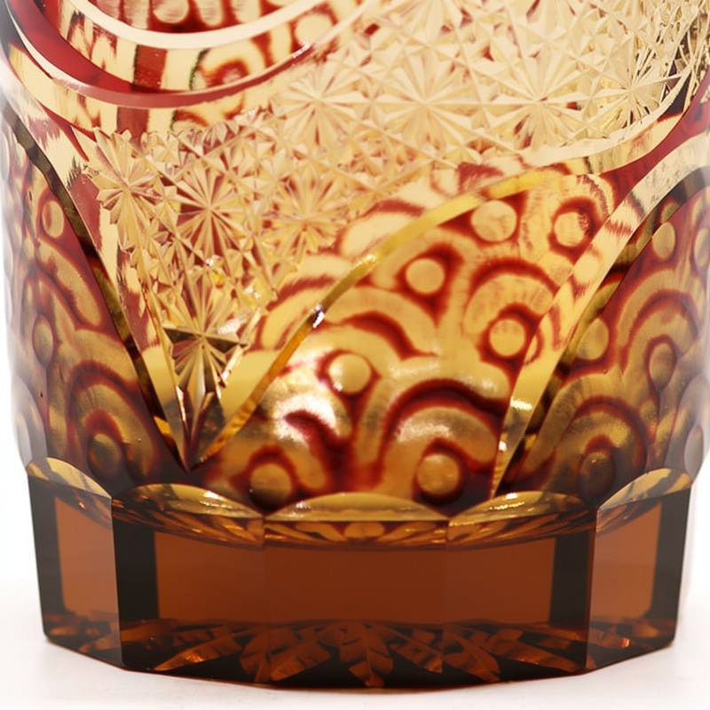 Ruby Overlay Whiskey Glass
