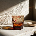 Ruby Overlay Whiskey Glass