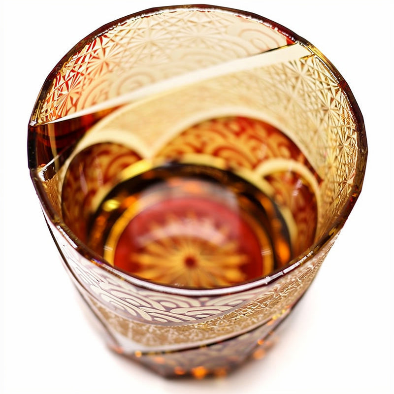 Ruby Overlay Whiskey Glass