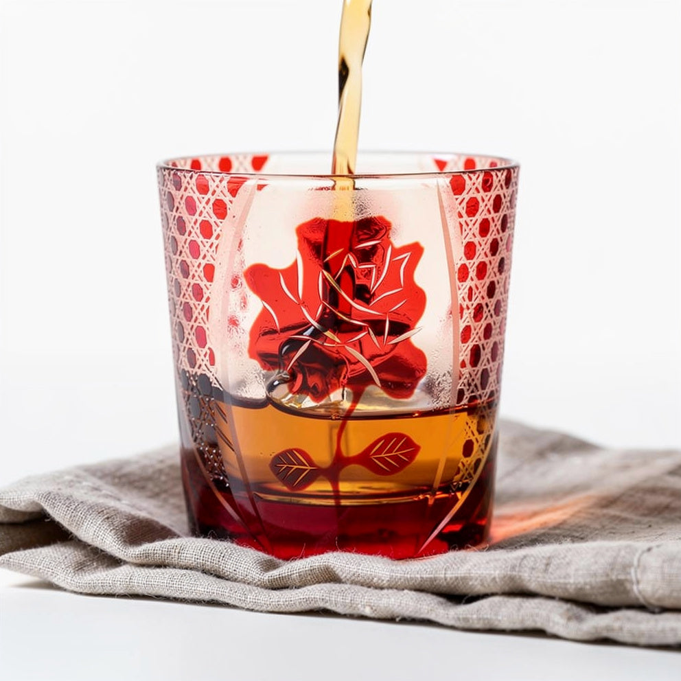Ruby Petal Whiskey Glass