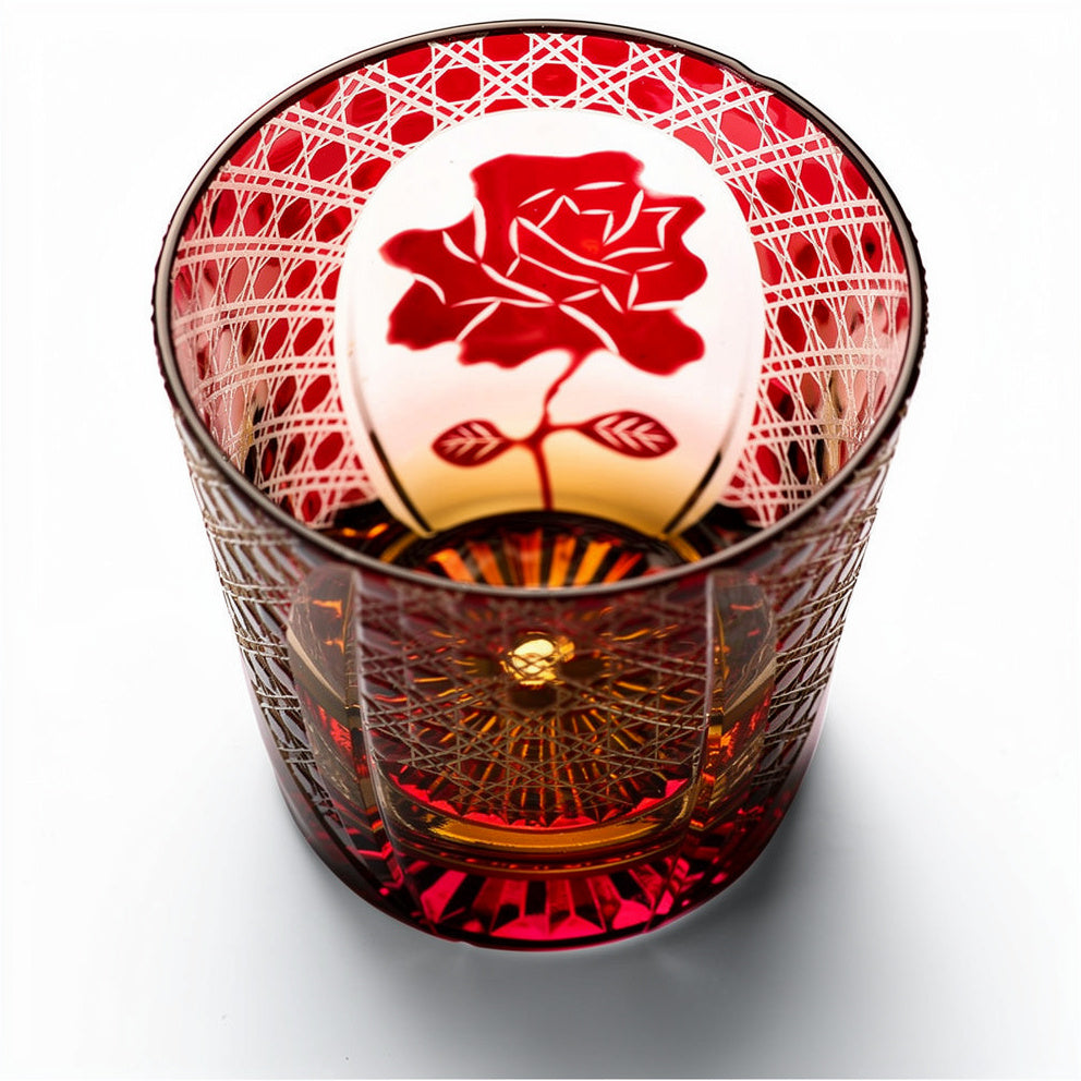 Ruby Rokkaku-Kagome Petal Whiskey Glass
