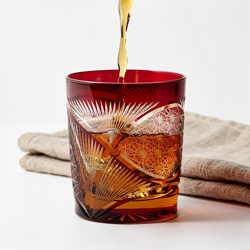 Ruby Prism Whiskey Glass