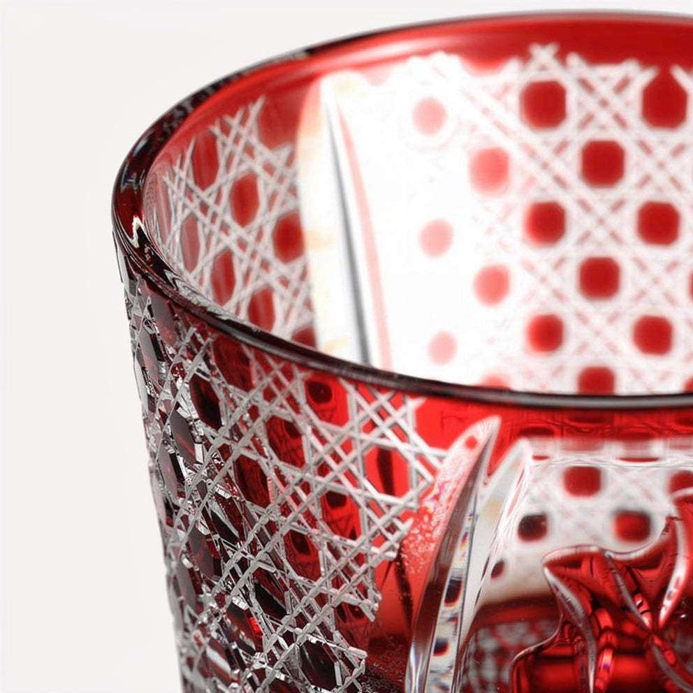 Ruby Hakkaku-Kagome Whiskey Glass
