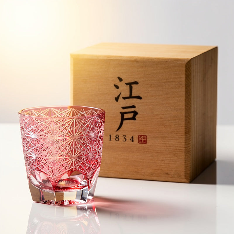 Ruby Rim Light Whiskey Glass