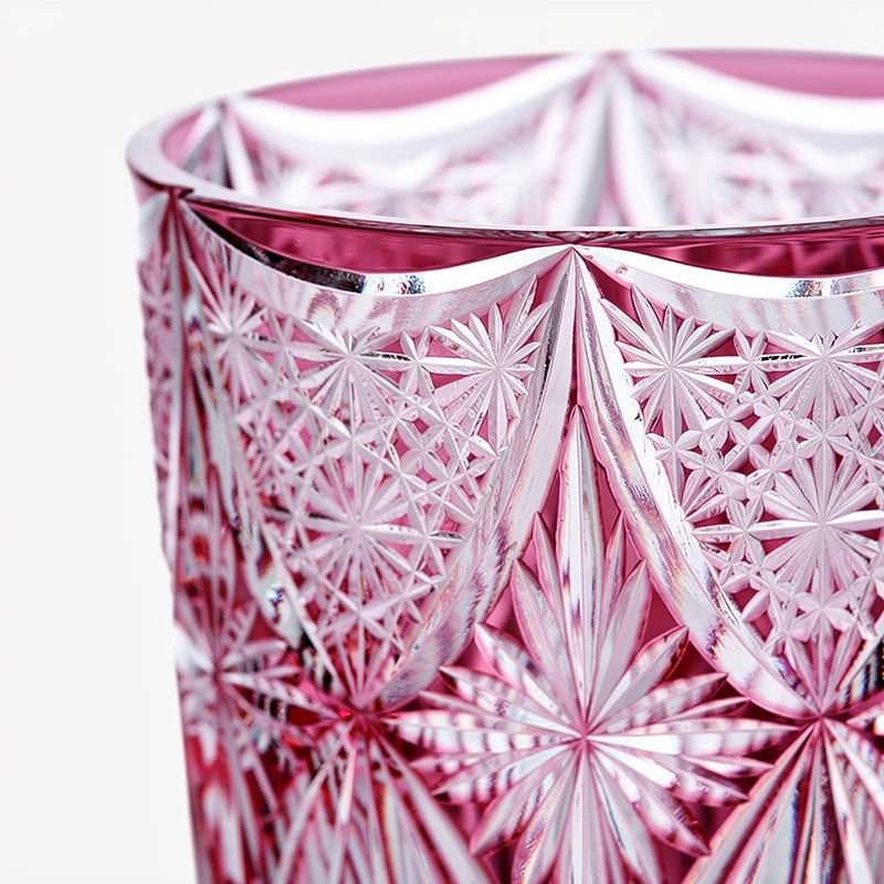Ruby Star Field Whiskey Glass