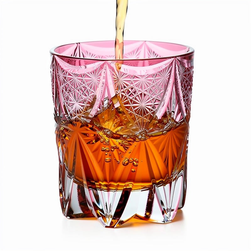 Ruby Star Field Whiskey Glass