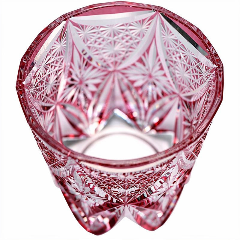 Ruby Star Field Whiskey Glass