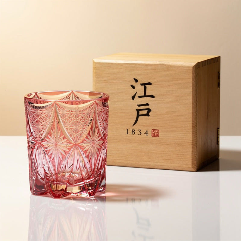 Ruby Star Field Whiskey Glass