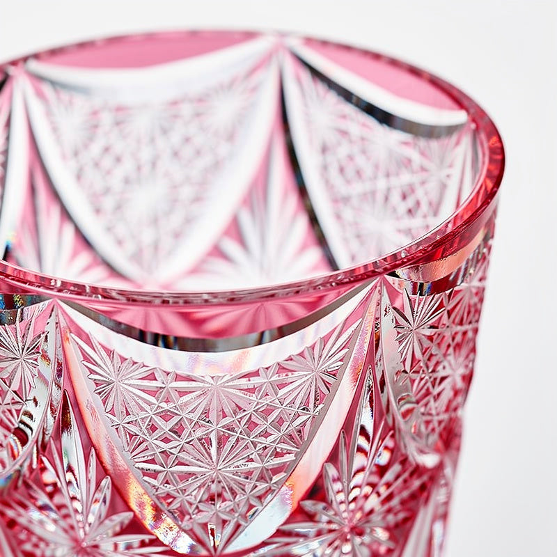 Ruby Star Field Whiskey Glass