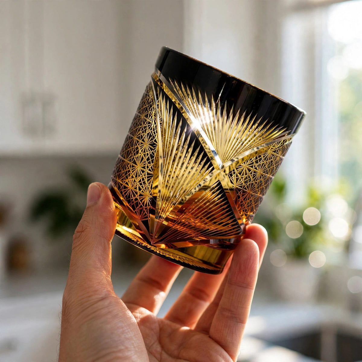 Smoke Wing Whisky Glass, hand held proof of use